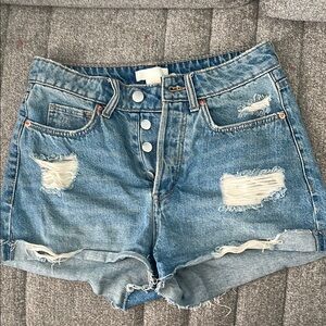 H&M Denim Distressed Women Shorts, size 4